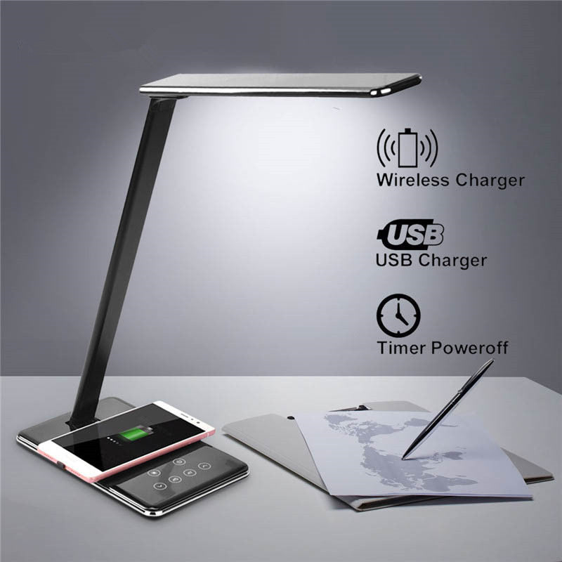 Phos Light Wireless Charging Desk Lamp w/LED Eye Protection