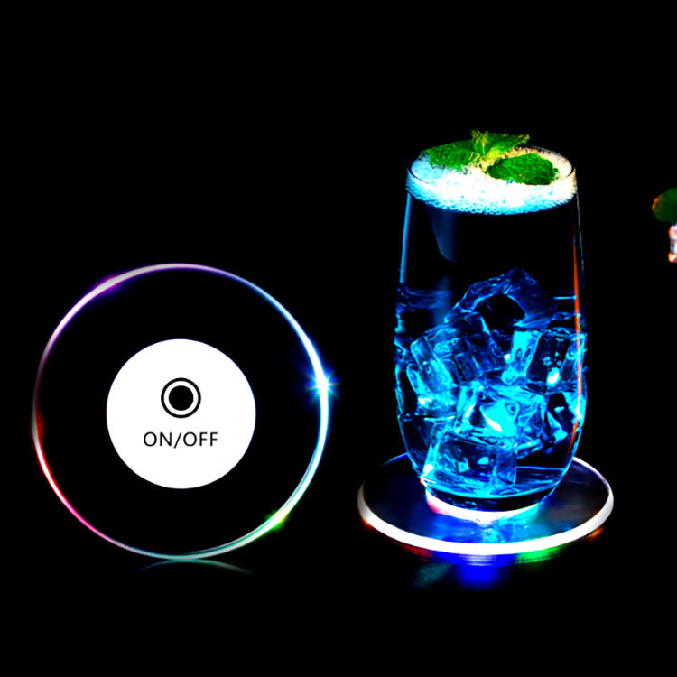 LED Glow Coaster Acrylic Crystal Bar/Home Tableware