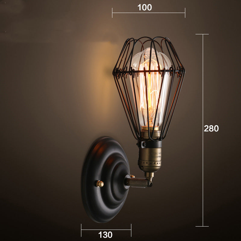 Retro LOFT Industrial Style Wrought Iron Wall Lamp