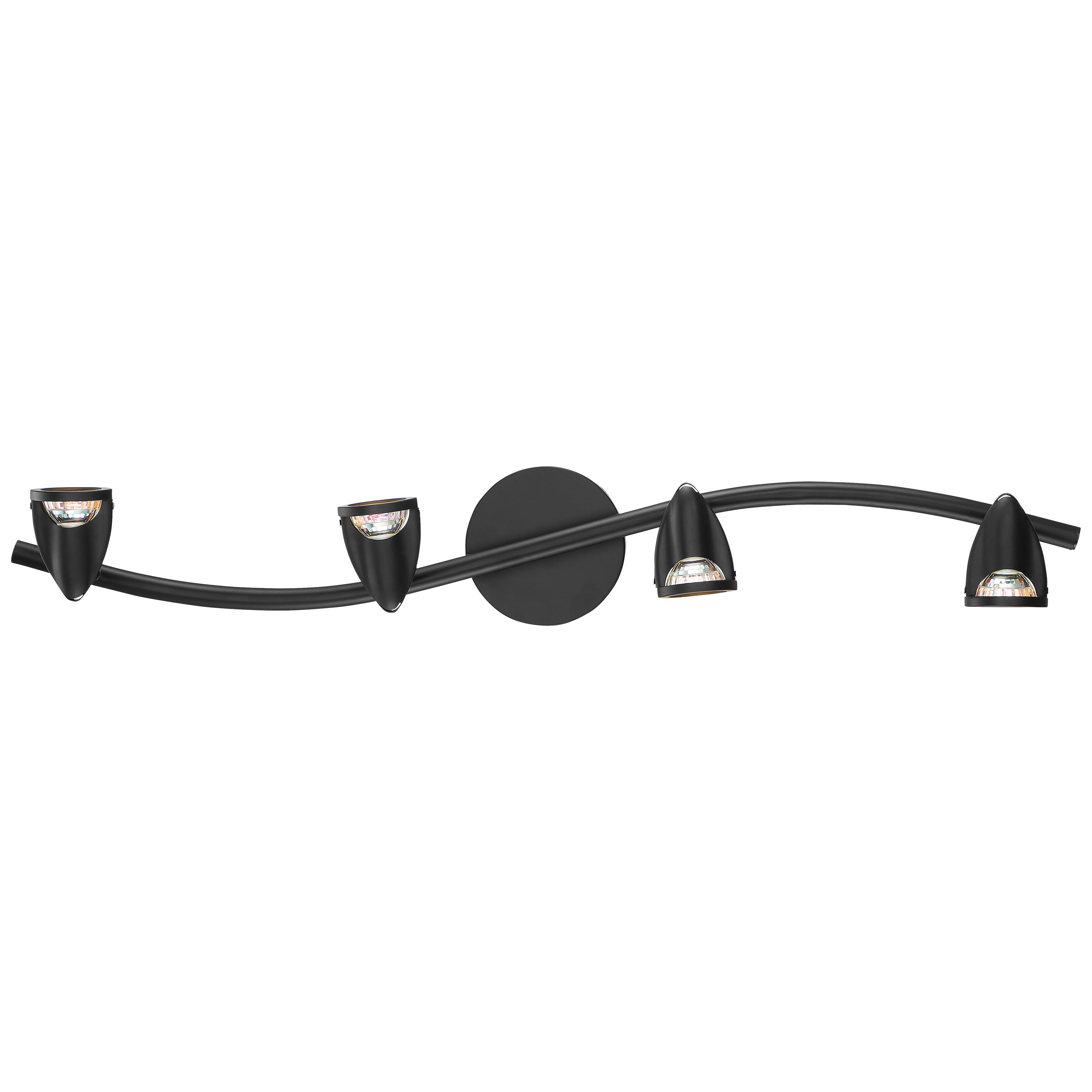 Phos Light Cobra 4 Light Adjustable LED Track Light Fixture, Black