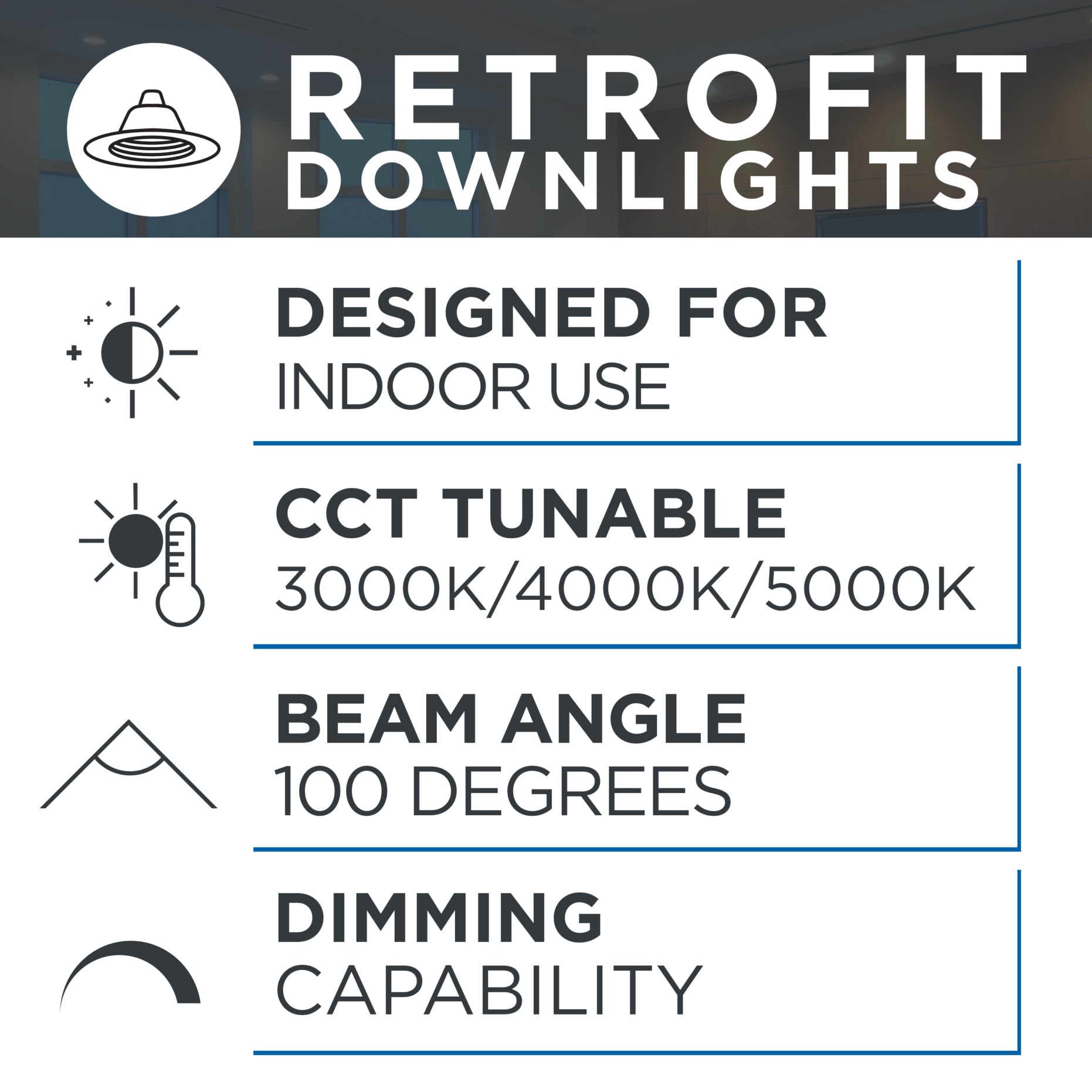 4" Retrofit CCT Selectable 8-Watt LED Downlight 700 Lumens Smooth Finish - Phos Light